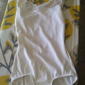 natalie dot mesh WHITE LEOTARD